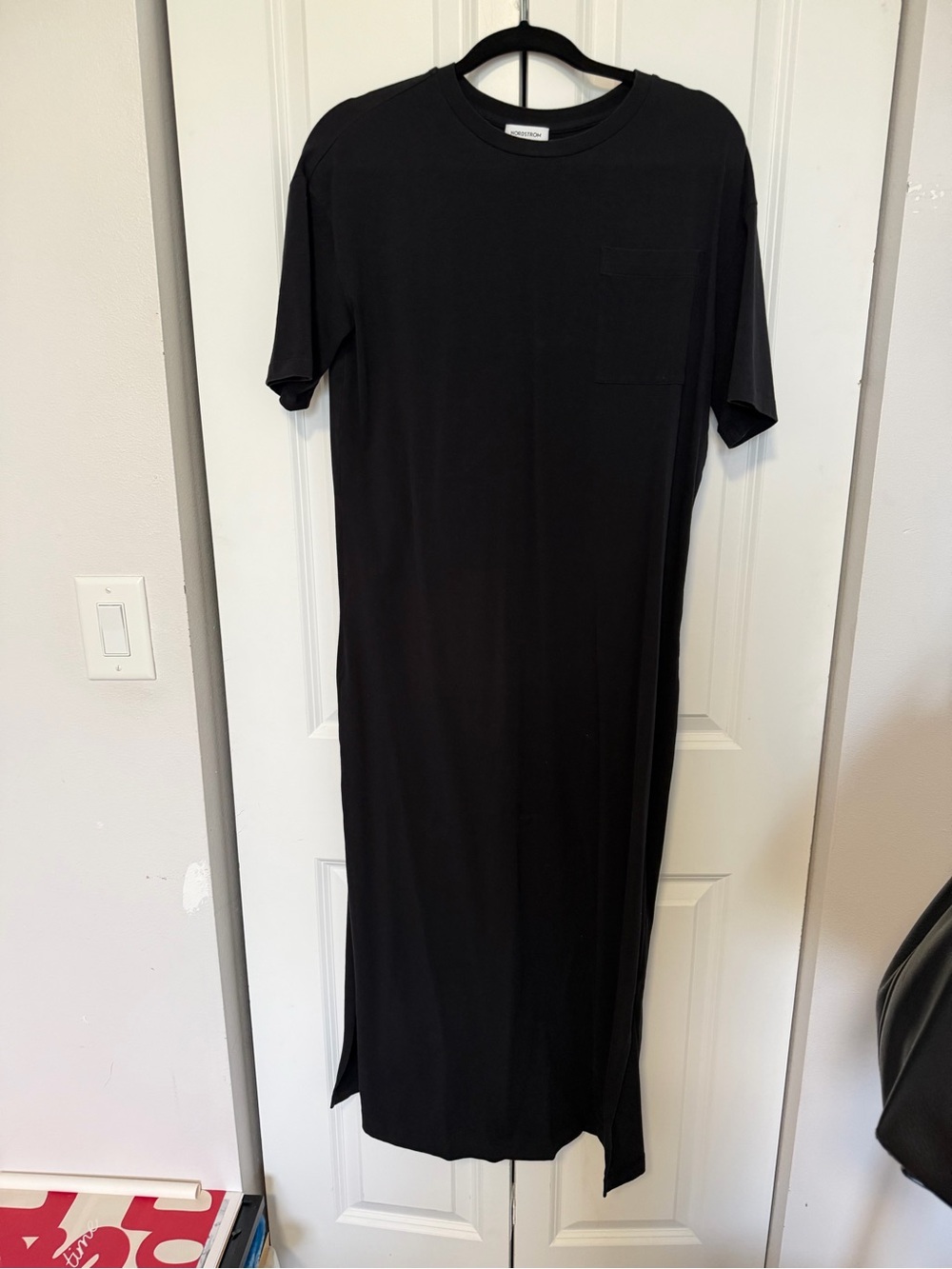 Nordstrom Black Pocket T-Shirt Dress